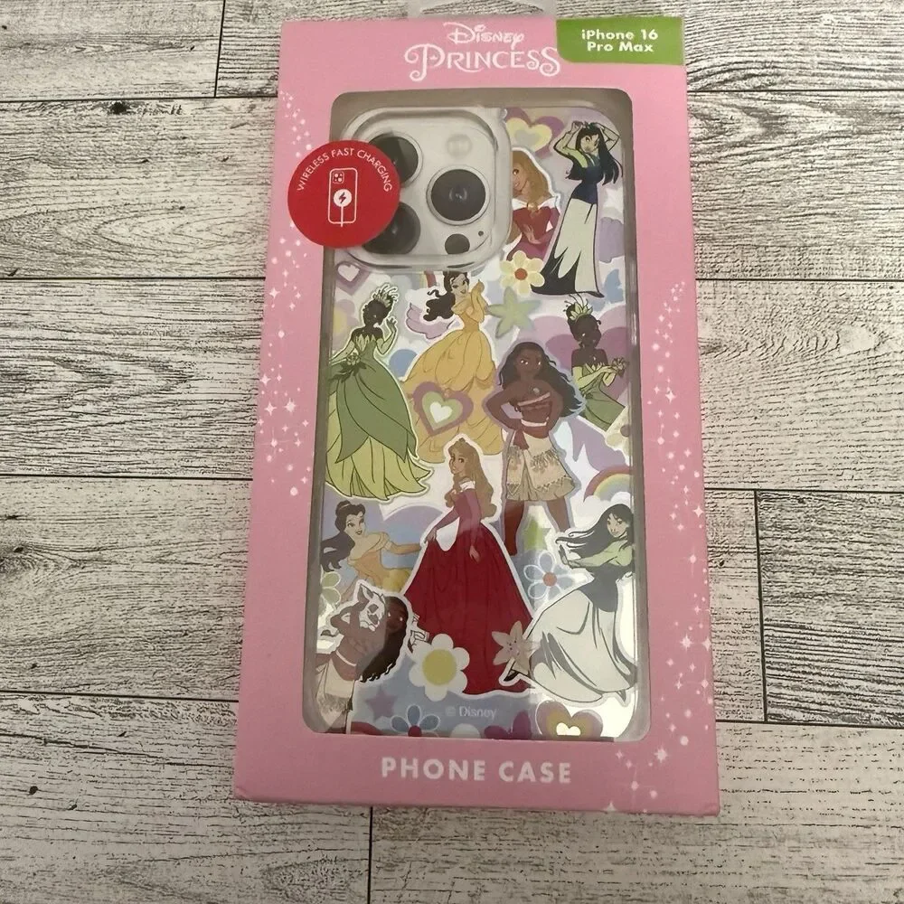 Disney Princess iPhone 16 Pro Max Case Holographic Aroura Mulan Bell Moana Tiana